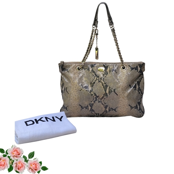 Dkny Handbags - DKNY Stunning Python Shoulder Crossbody Python Print Gunuine Leather Handbag